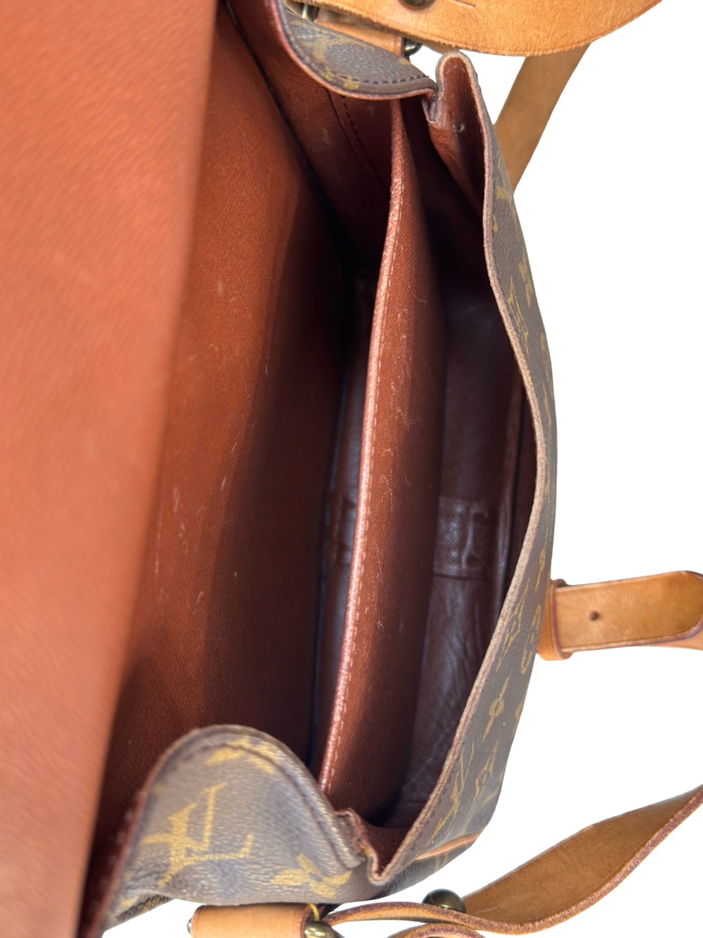 Louis Vuitton Monogram Cartouchiere Crossbody Vintage Brown Leather Shoulder Bag - Picture 9 of 16